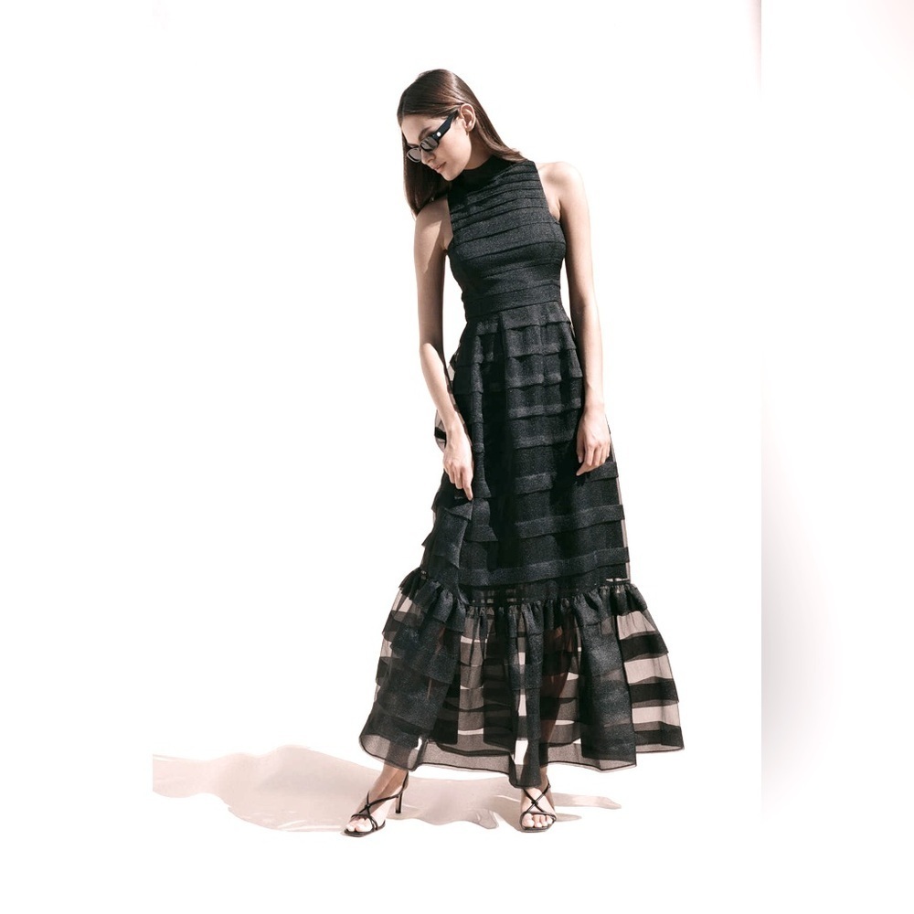 STAUD Spiral Dress Black Brand New